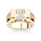 Jorrio handmade modern 4ct white emerald cut men's ring