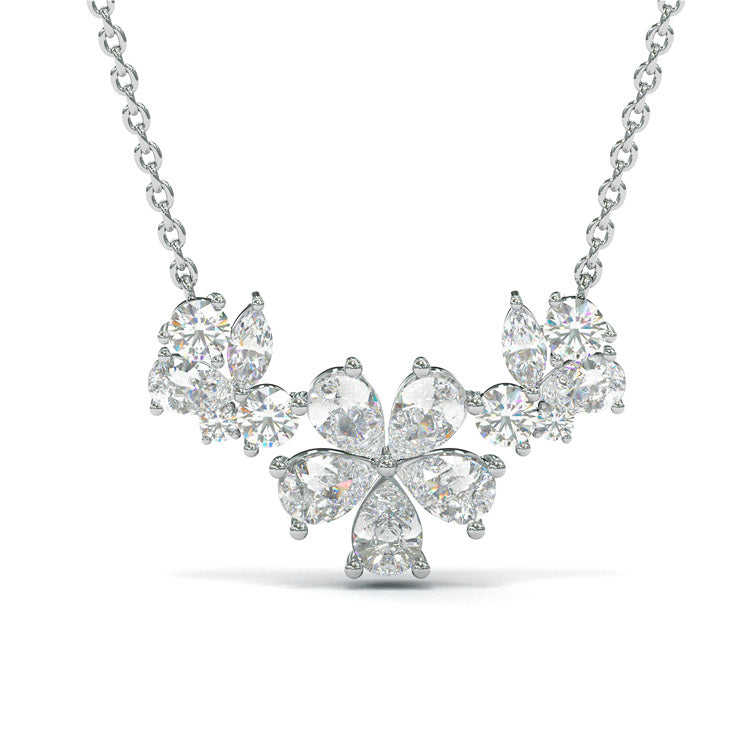 Jorrio elegance flower pear cut necklace