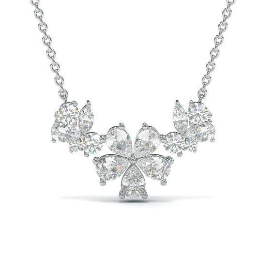 Jorrio elegance flower pear cut necklace