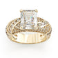 Jorrio 5ct emerald cut brilliant sterling silver ring