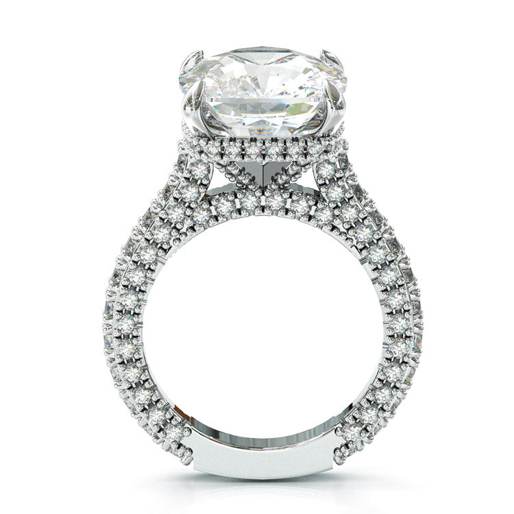 Jorrio 5ct cushion cut created sterling silver engagement ring