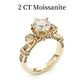 Jorrio gold 2ct round cut sterling silver moissanite engagement ring