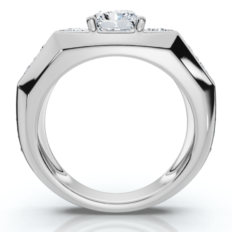 Jorrio handmade 6.5ct radiant cut majestic & luxury men's statement ring