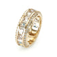 Jorrio handmade vintage princess cut gold-color sterling silver ring