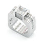 Jorrio Handmade Princess Cut Geometric Two Tone Men's Ringset