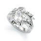 Jorrio luxury pear cut wave design sterling silver ring