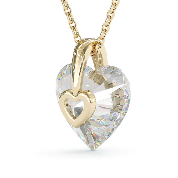 Jorrio gold hear cut romance sterling silver necklace