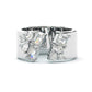 Jorrio gold open-front multi-cut 9-stones unique sterling silver ring