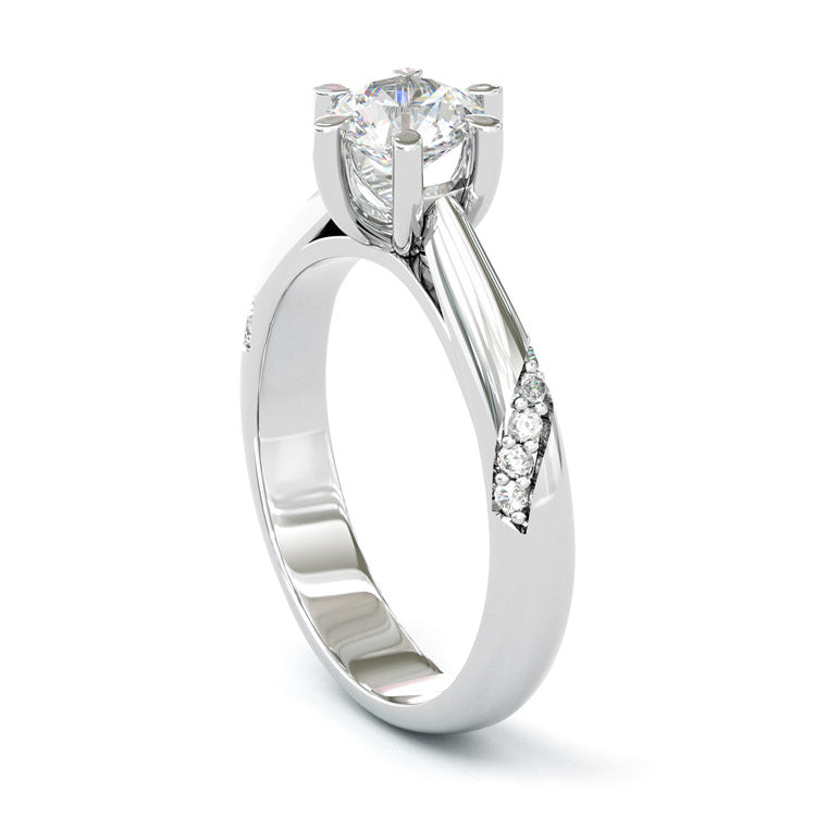 Jorrio 1ct round cut moissanite sterling silver ring