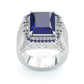 Jorrio handmade vintage-style radiant cut blue sapphire men’s ring
