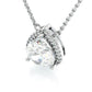 Jorrio 3ct pear cut halo elegant sterling silver necklace
