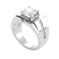 Jorrio handmade geometric round cut bold brilliance men's ring