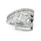 Jorrio radiant&marquise cut classic sterling silver ring