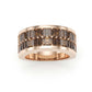 Jorrio handmade radiant & emerald cut D-coffee diamond sterling silver wedding band