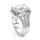 Jorrio 5ct radiant cut brilliant sterling silver ring