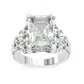 Jorrio handmade 20ct radiant cut brilliant sterling silver engagement ring