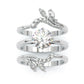 Jorrio handmade round cut vintage sterling silver ring set