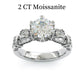 Jorrio handmade 2ct round cut sterling silver moissanite engagement ring