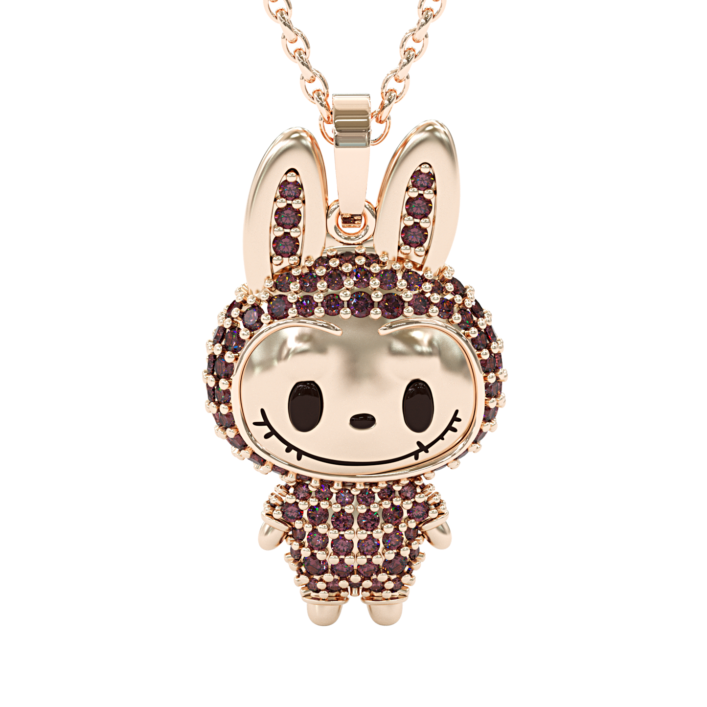 Jorrio handmade cute & mischievous grinning elve pendant sterling silver necklace