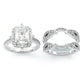 Jorrio handmade 3 ct radiant cut vintage 2pcs sterling silver wedding ring set