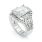 Jorrio 5ct radiant cut brilliant sterling silver ring