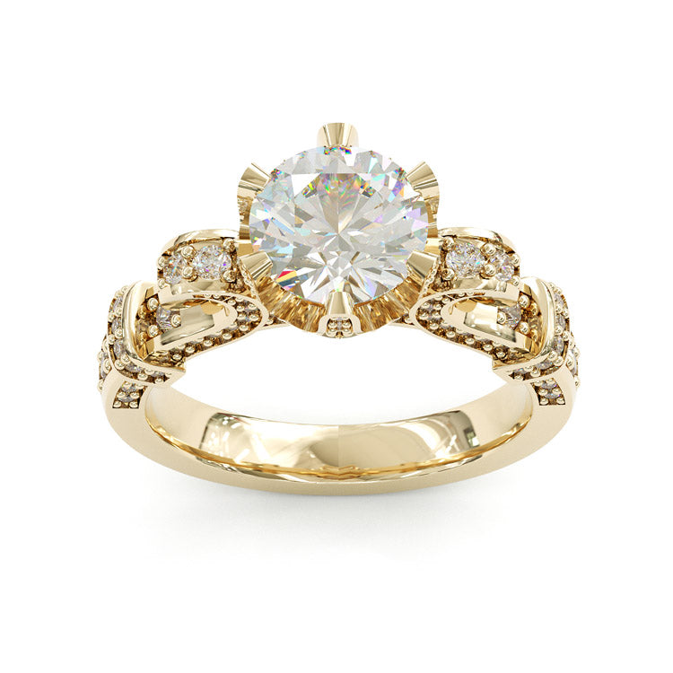 Jorrio gold 2ct round cut sterling silver moissanite engagement ring