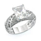 Jorrio 5ct emerald cut brilliant sterling silver ring