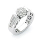 Jorrio handmade 3ct round cut arm engraved sterling silver ring