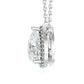Jorrio 3ct pear cut halo elegant sterling silver necklace
