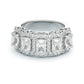 Jorrio emerald cut halo dazzling sterling silver ring