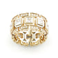Jorrio Handmade Bold Square-link Princess Stone Full-iced Men’s Band Ring