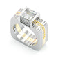 Jorrio Handmade Princess Cut Geometric Two Tone Men's Ringset