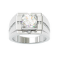 Jorrio handmade geometric round cut bold brilliance men's ring