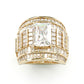 Jorrio handmade massive emerald cut men's bold wide band ring