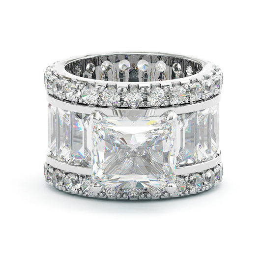 Jorrio 5ct princess cut classic sterling silver ring