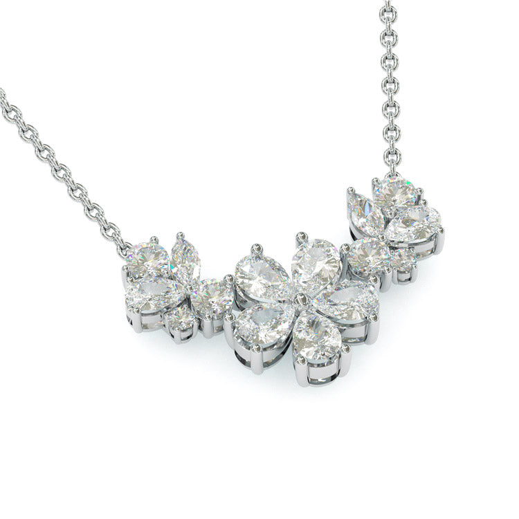 Jorrio elegance flower pear cut necklace