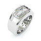Jorrio handmade 4CT bold emerald cut chic & statement moissanite ring