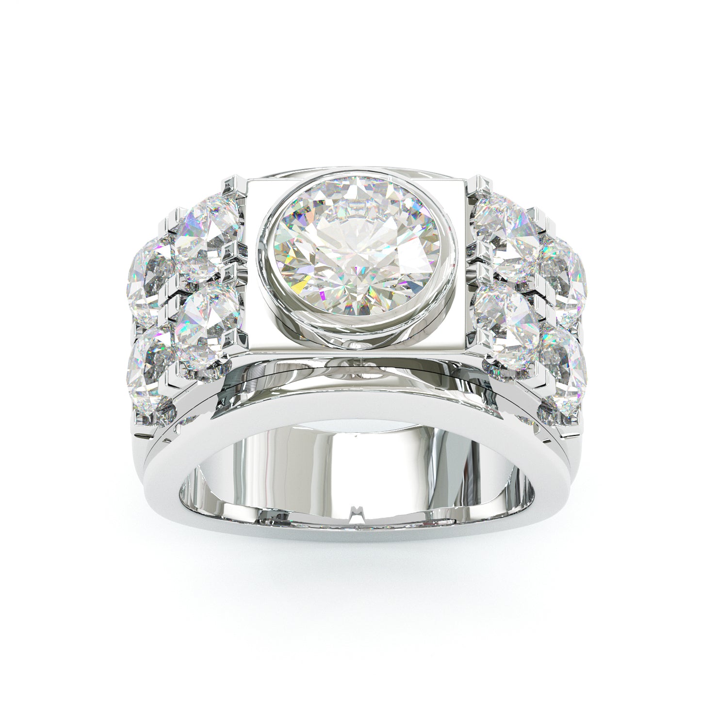 Jorrio handmade imperial round cut pavé statement men's ring