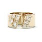 Jorrio gold open-front multi-cut 9-stones unique sterling silver ring
