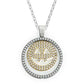 Jorrio handmade yellow round sterling silver smiley necklace