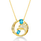 Jorrio Handmade Gold Falcon Cushion Cut Sterling Silver Diamond Necklace