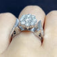 Jorrio handmade 3ct round cut arm engraved sterling silver ring