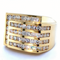 Jorrio Handmade Multiple Tiers Channel Set Round CZ Angled Men's Band Ring