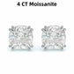 Jorrio handmade 4ct cushion cut moissanite vintage sterling silver earrings