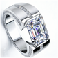 Jorrio Handmade Precision-set 3ct Emerald-cut Statement Men's Band Ring