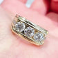 Jorrio Handmade Round Cut Timeless Three Stone Moissanite Unisex Statement Ring