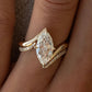 Jorrio handmade marquise cut swirl sterling ring set