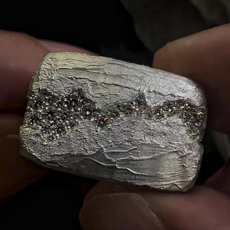 Jorrio handmade breaker slab matte finish men's ring