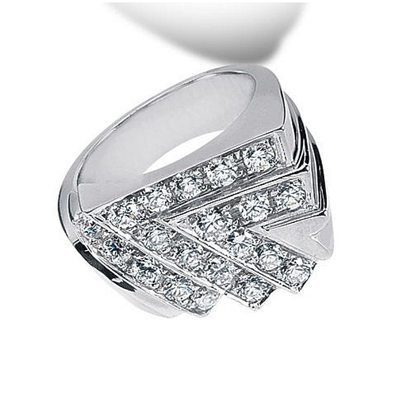 Jorrio handmade 1.47ct arrow elite bold geometric pavé men’s statement ring