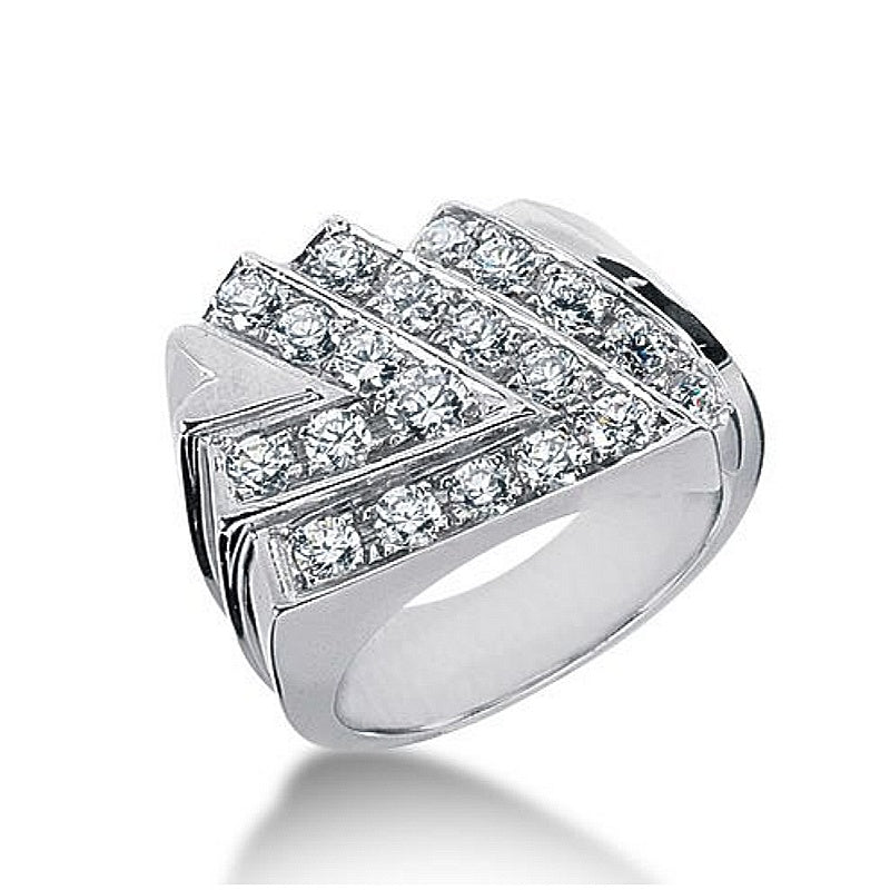 Jorrio handmade 1.47ct arrow elite bold geometric pavé men’s statement ring